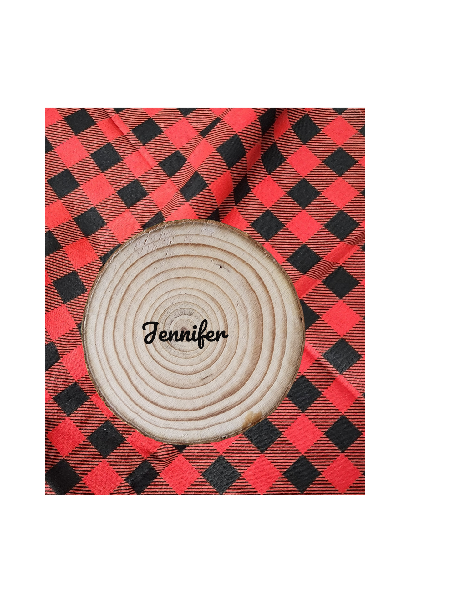 Wooden Christmas Ornament with Personalized Back